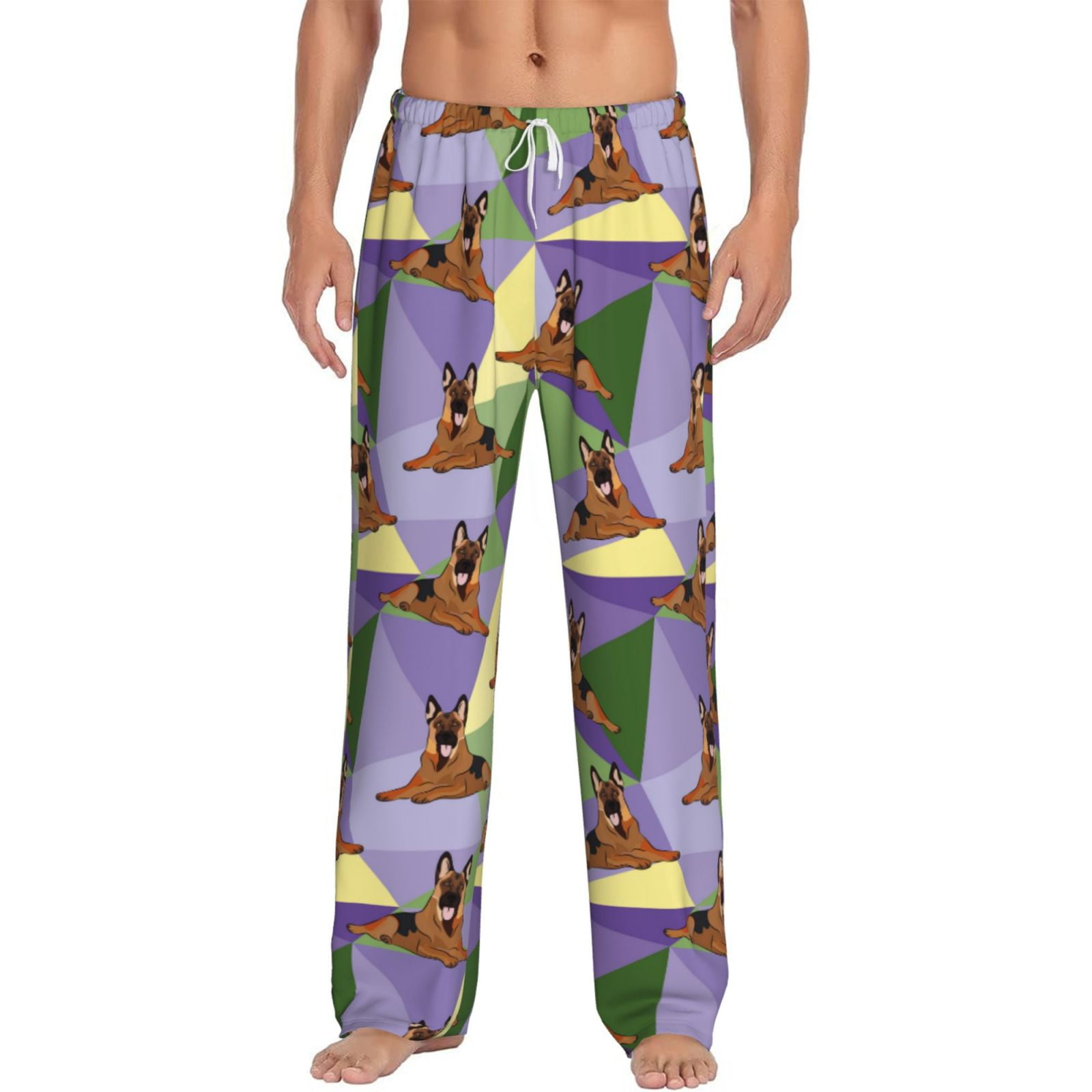 Xecao German Shepherd Dog Men's Straight Lounge Pajama Pants The