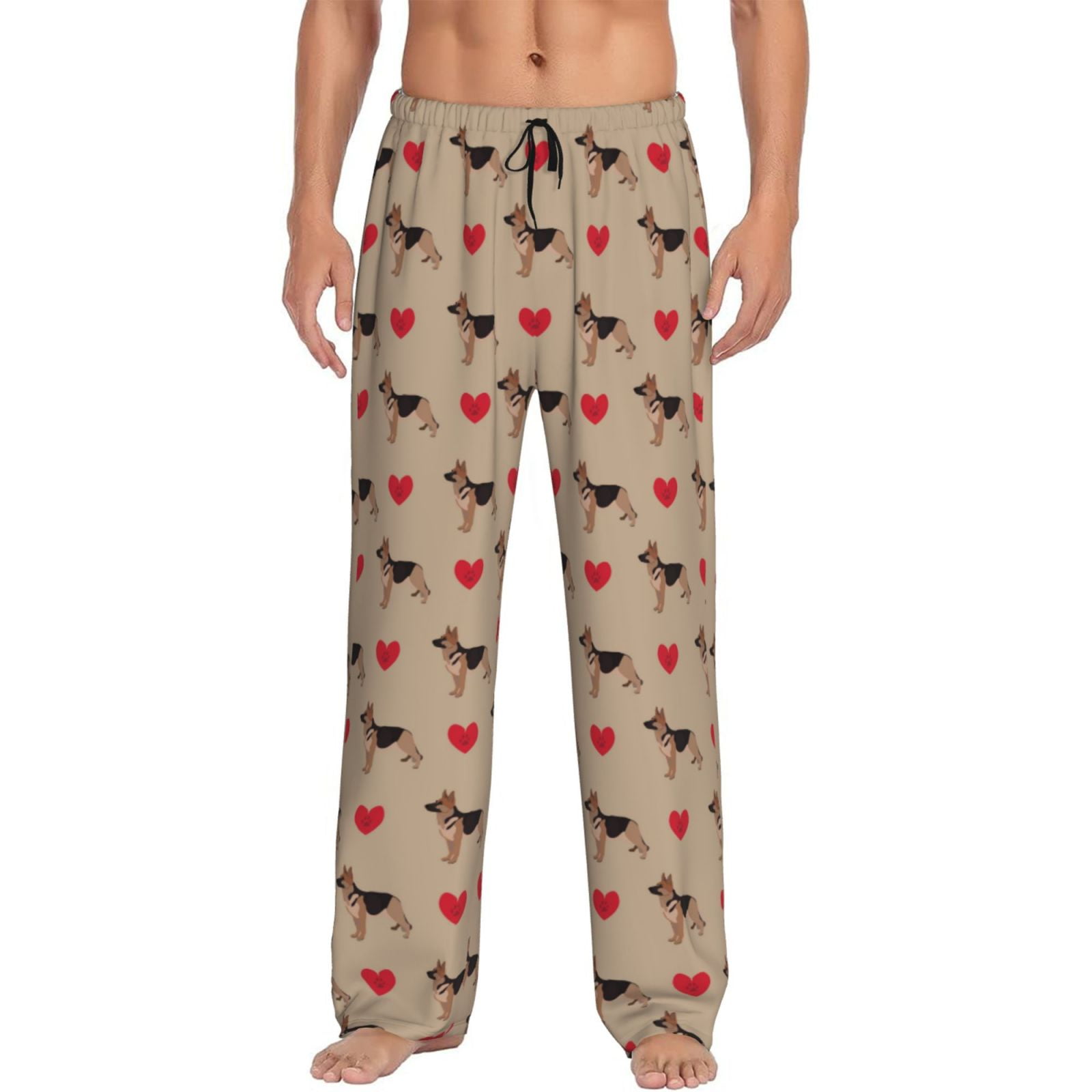 Xecao German Shepherd Dog Men's Straight Lounge Pajama Pants The