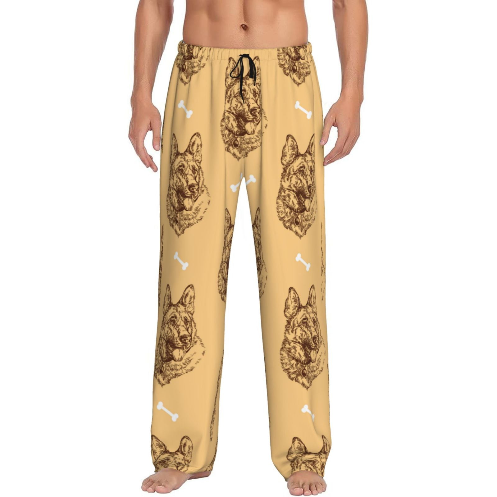 Xecao German Shepherd Dog Men's Straight Lounge Pajama Pants The