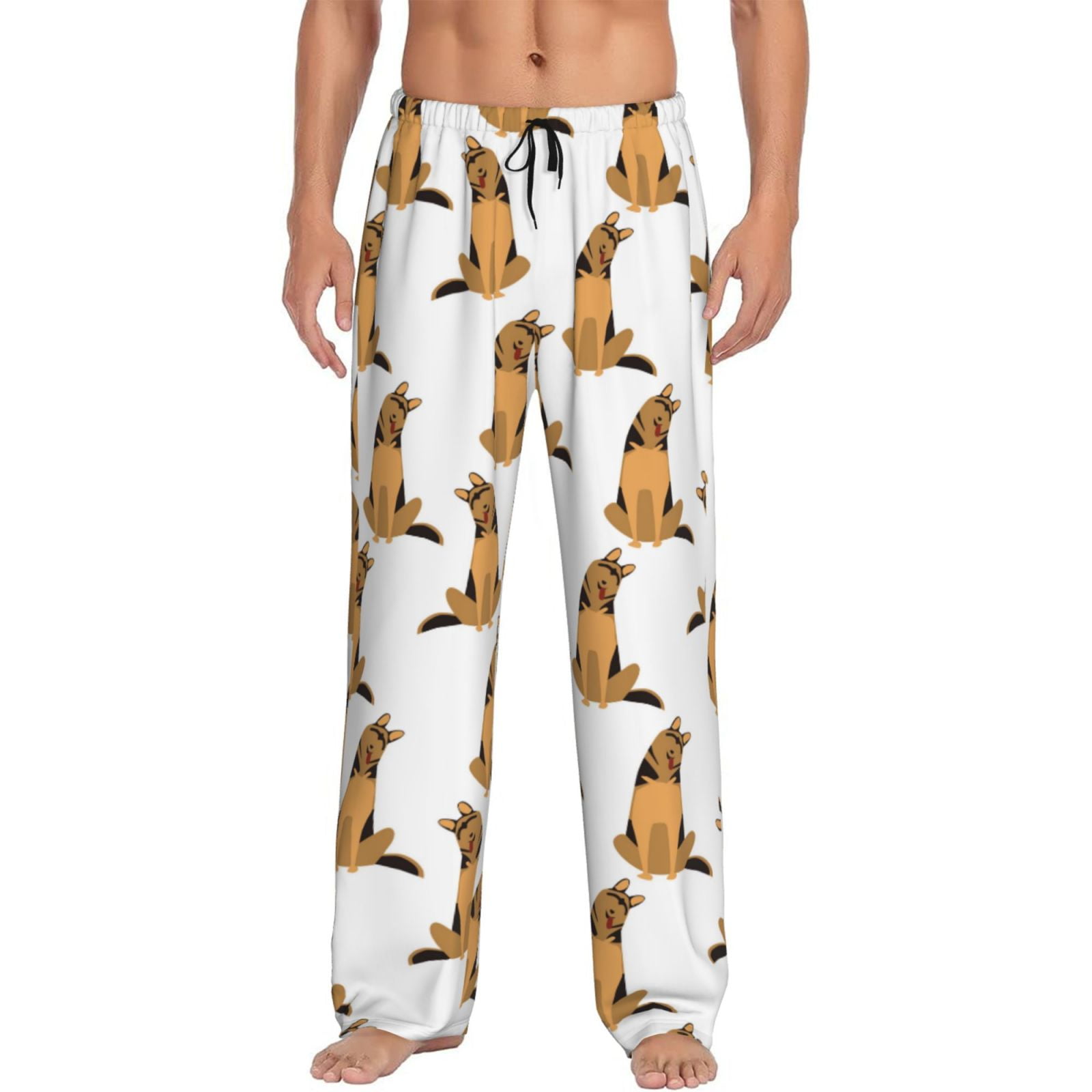 Xecao German Shepherd Dog Men's Straight Lounge Pajama Pants The
