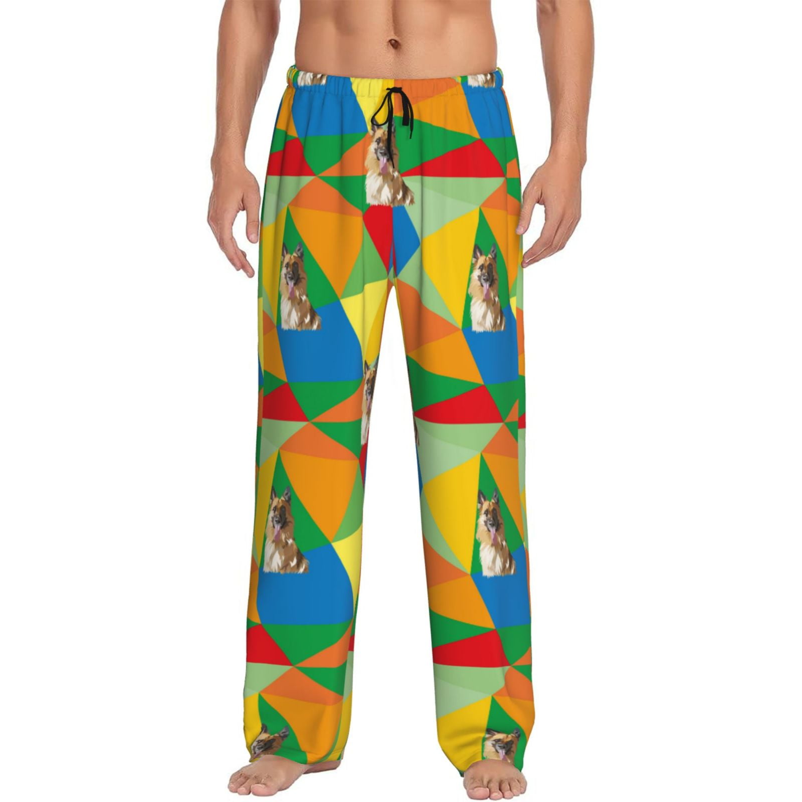 Xecao German Shepherd Dog Men's Straight Lounge Pajama Pants The