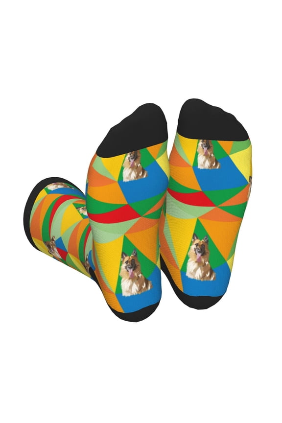 German Shepherd Dog Print Crew Socks for Men and Women, Men's Soft Moisture-wicking Sock