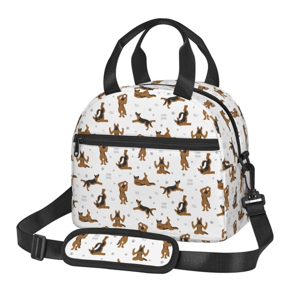 Xecao German Shepherd Dog Print Insulated Lunch Box, Lunch Cags Lunch Bag Featuring An Adjustable Shoulder Strap