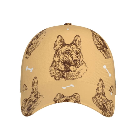 Xecao German Shepherd Dog for Baseball Cap: Unisex, crafted from classic polyester twill fabric, featuring a soft unconstructed design