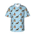 thumbnail image 1 of Xecao German Shepherd Dog print Hawaiian shirt - a stylish short-sleeve button-down for men, perfect for casual beach and tropical outings., 1 of 9