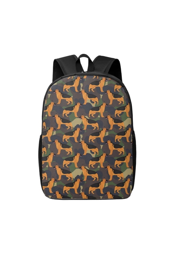 German Shepherd Dog print Travel Backpack, Large Computer Backpack for Men Women, College School Rucksack Book Bag