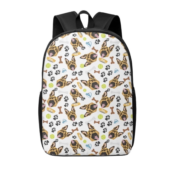 Xecao German Shepherd Dog print Travel Backpack, Large Computer Backpack for Men Women, College School Rucksack Book Bag