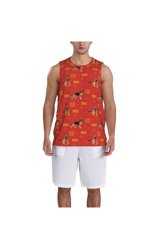 German Shepherd Dog print basketball shirt for both men and women, a unisex basketball jersey perfect for theme parties-Large