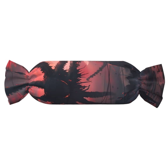 Xecao Giant Monster Over City Print+Candy-Inspired Plush Pillow for Men Women Suitable for Beds, Sofas, Game Rooms Drawstring Closure