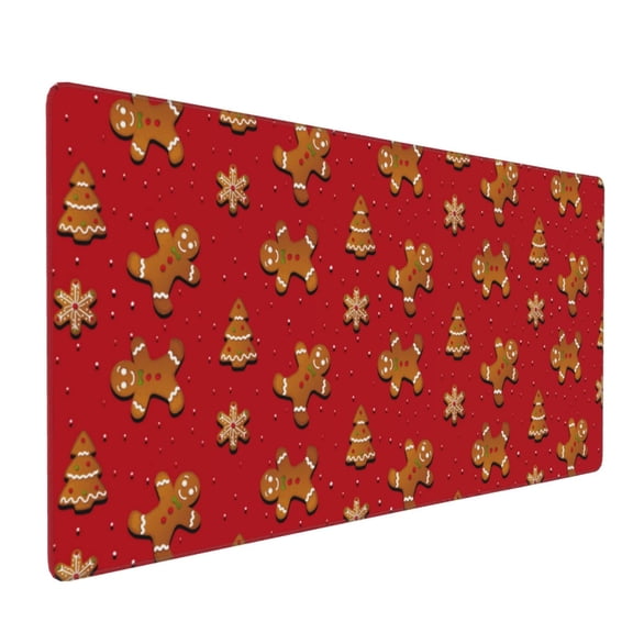 Xecao Gingerbread Man Print Large Mouse Pad, 16x35.5in Mousepad, Professional Non-Slip Rubber Base Big Mouse Pad, Mouse Pad for Gaming & Office Full Desk Mouse Pad