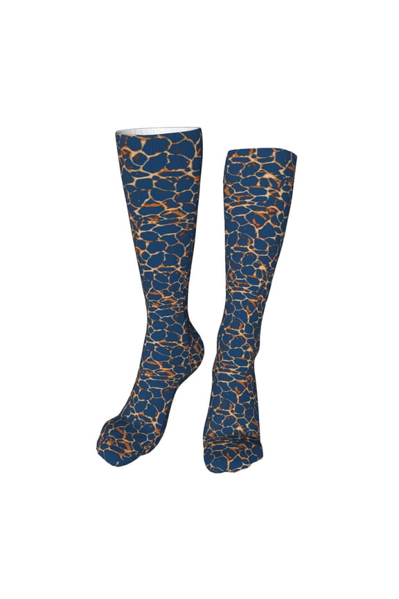 Giraffe Skin Print Calf Socks Seamless Toe, Knee High Long Socks, Sports Socks Trouser Socks for Women and Men-One Size