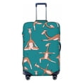 thumbnail image 1 of Xecao Giraffes Doing Various Yoga print Elastic Luggage Cover, with double-sided print , is perfect for travel, business, and daily use, 1 of 9