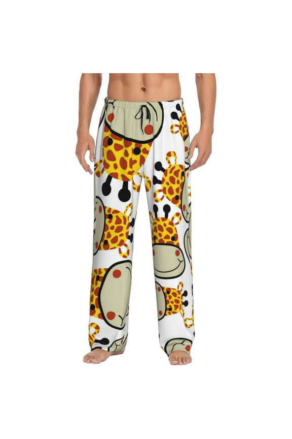 Giraffes Head Men's Straight Lounge Pajama Pants: The Ultimate in Comfortable Sleepwear