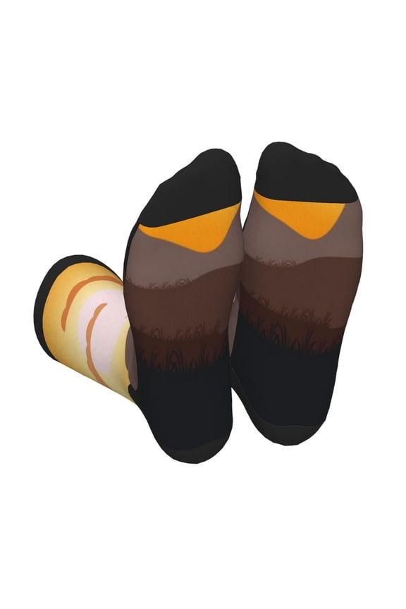 Giraffes Of The African Savannah Print Crew Socks for Men and Women, Men's Soft Moisture-wicking Sock