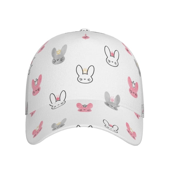 Xecao Girl Rabbit for Baseball Cap: Unisex, crafted from classic polyester twill fabric, featuring a soft unconstructed design