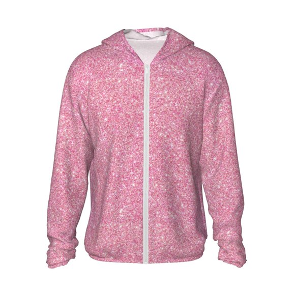Xecao Glitter Pink for Sun Shirt-A lightweight, hoodie-style long-sleeve UV protection garment designed for other outdoor activities.