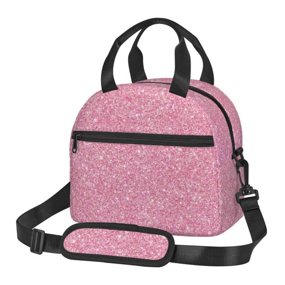 Xecao Glitter Print Insulated Lunch Box, Lunch Cags Lunch Bag Featuring An Adjustable Shoulder Strap