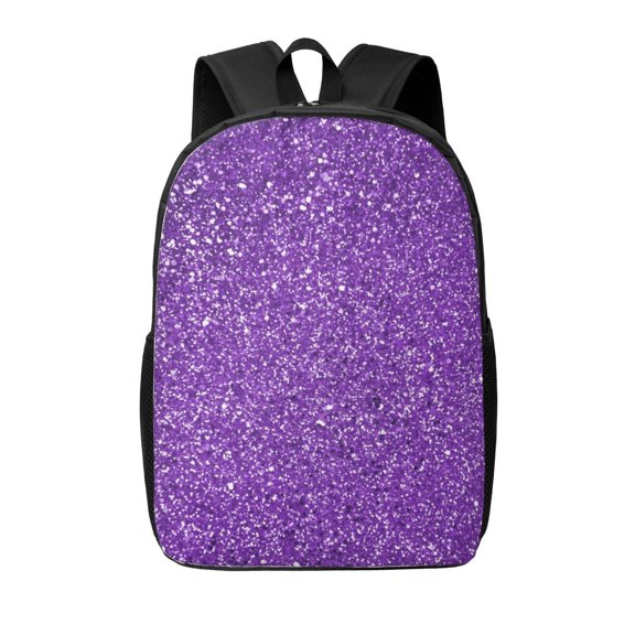 Xecao Glitter Purple print Travel Backpack, Large Computer Backpack for Men Women, College School Rucksack Book Bag