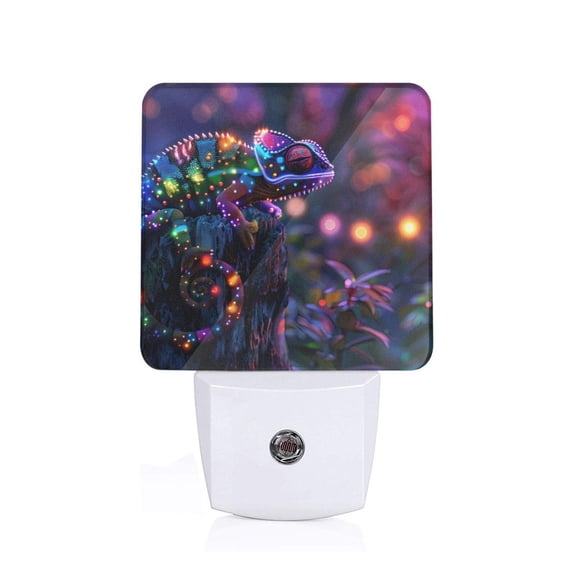 Xecao Glowing Chameleon Fantasy Art for Night Light - a Wall-mounted LED Fixture with A Dusk-to-dawn Sensor, Ideal for Bedrooms, Bathrooms, Hallways, and Kitchens-US