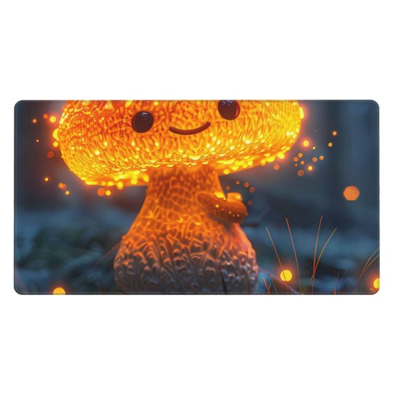 Xecao Glowing Mushroom In Forest for Waterproof Mouse Pad - Extended Contour Mouse Mat, Large Gaming Mousepad Laptop Keyboard Mat with Non-Slip Rubber Base