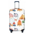 thumbnail image 1 of Xecao Gnome Camping print Elastic Luggage Cover, with double-sided print , is perfect for travel, business, and daily use, 1 of 9