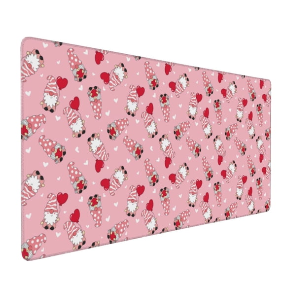 Xecao Gnome With Heart Print Large Mouse Pad, 16x35.5in Mousepad, Professional Non-Slip Rubber Base Big Mouse Pad, Mouse Pad for Gaming & Office Full Desk Mouse Pad