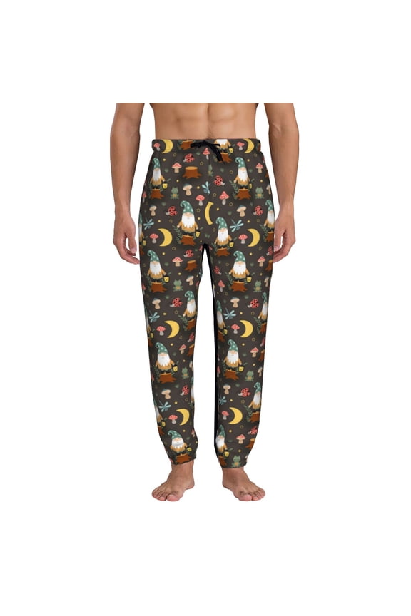 Gnome Insect Frog Print Active Tech Joggers for Men, Mens Sweatpants Lounge Pants with Pockets-Medium