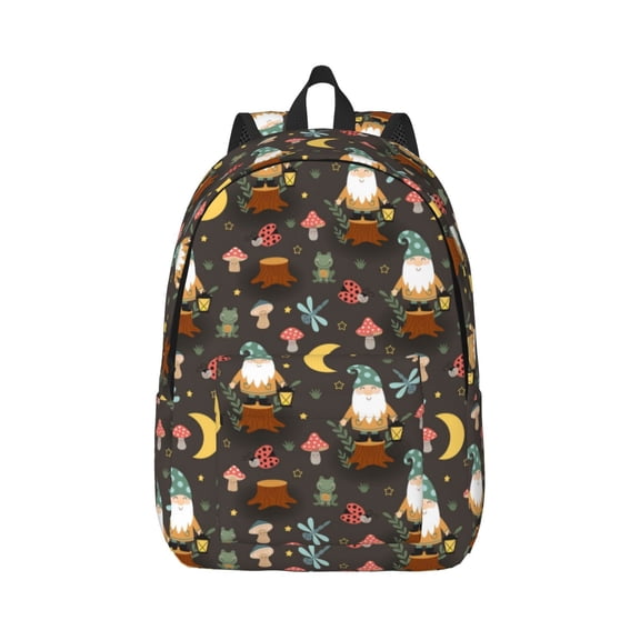 Xecao Gnome Insect Frog for Canvas College Laptop Backpack, Durable Rucksack Travel Notebook Bag School Backpack Book Bag for Men Women