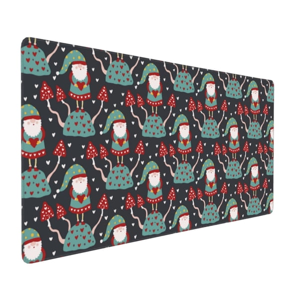 Xecao Gnome With Mushroom 2 Print Large Mouse Pad, 16x35.5in Mousepad, Professional Non-Slip Rubber Base Big Mouse Pad, Mouse Pad for Gaming & Office Full Desk Mouse Pad