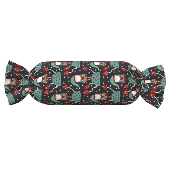 Xecao Gnome With Mushroom 2 Print+Candy-Inspired Plush Pillow for Men Women Suitable for Beds, Sofas, Game Rooms Drawstring Closure