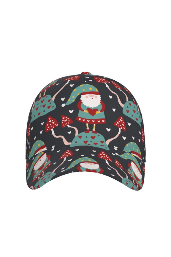 Gnome With Mushroom 2 for Baseball Cap: Unisex, crafted from classic polyester twill fabric, featuring a soft unconstructed design