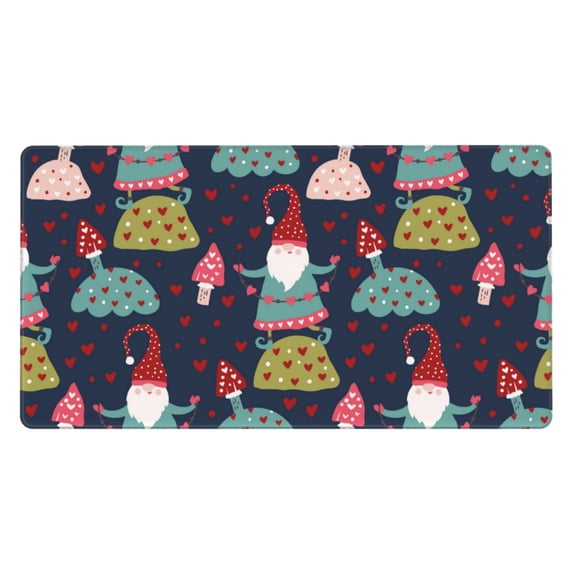 Xecao Gnome With Mushroom for Waterproof Mouse Pad - Extended Contour Mouse Mat, Large Gaming Mousepad Laptop Keyboard Mat with Non-Slip Rubber Base