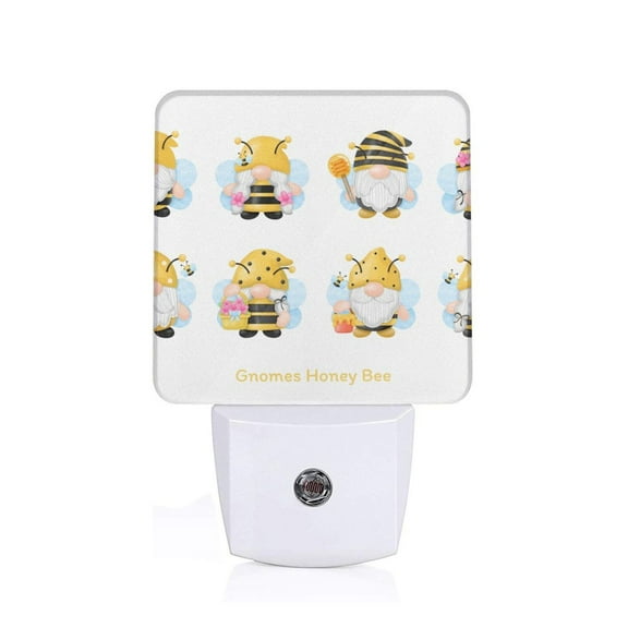 Xecao Gnomes Honey Bee for Night Light - a Wall-mounted LED Fixture with A Dusk-to-dawn Sensor, Ideal for Bedrooms, Bathrooms, Hallways, and Kitchens-EU