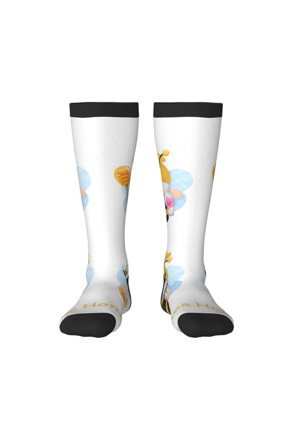 Gnomes Honey Bee Print Compression Socks for Both Men And Women for Running, Travel, Flight, Nurse