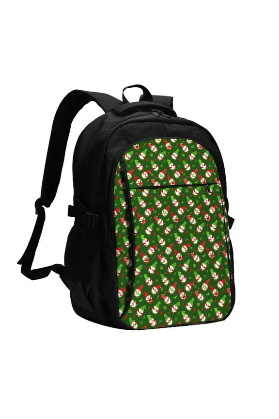 Gnomes In Caps for Travel Laptop Backpack, USB-Charging-Enabled, Spacious Business Backpack for Men and Women,College School Computer Bag