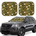 thumbnail image 1 of Xecao Gnomes Playing in the Garden for Foldable Car Sun Shades (2-Pack) offer sun protection with an easy-fold design for convenient windshield shading., 1 of 7