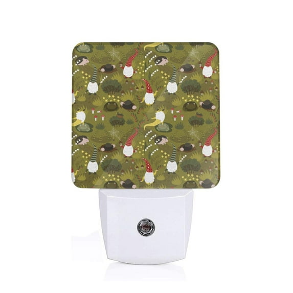 Xecao Gnomes Playing in the Garden for Night Light - a Wall-mounted LED Fixture with A Dusk-to-dawn Sensor, Ideal for Bedrooms, Bathrooms, Hallways, and Kitchens-UK
