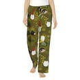 thumbnail image 1 of Xecao Gnomes Playing in the Garden Women's Straight Lounge Pajama Pants: The Epitome of Relaxed Sleepwear, 1 of 9