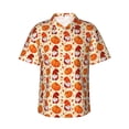 thumbnail image 1 of Xecao Gnomes Pumpkin And Mushrooms Print Hawaiian shirt - A Stylish Short-Sleeve Button-Down for Men, Perfect for Casual Beach and Tropical Outings.,XX-Large, 1 of 7