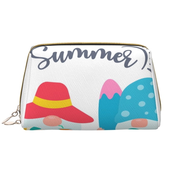 Xecao Gnomes Summer Print Fashion Makeup PVC Bag Large Capacity Travel Cosmetic Bag for Women Organizer Toiletry Clutch