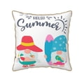 thumbnail image 1 of Xecao Gnomes Summer Print Soft Velvet Decorative Throw Pillow Covers, Square Cushion Cases for Bed, Sofa, Living Room, Car, and Indoor Outdoor Use-16"x16", 1 of 8
