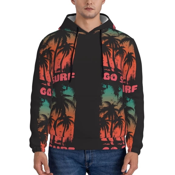 Xecao Go Surfer Pattern Men's Adult Pullover Hoodie,Hooded Sweatshirt-4X-Large