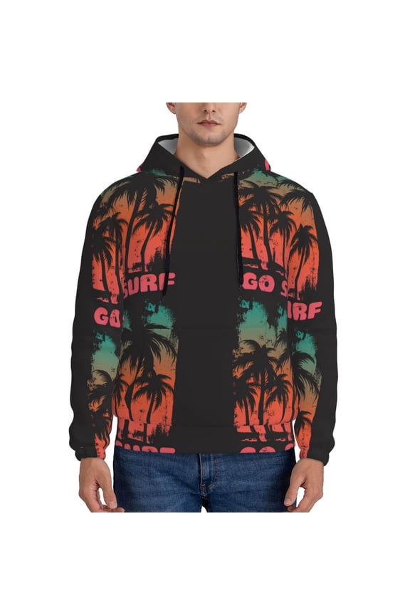 Go Surfer Pattern Men's Adult Pullover Hoodie,Hooded Sweatshirt-4X-Large