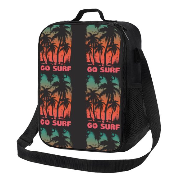 Xecao Go Surfer Print Lunch Bag - Durable, Double-Insulated Lunch Bag, Holds Lunch Box, Water Bottle, & Snacks,Leakproof Cooler Tote Bag