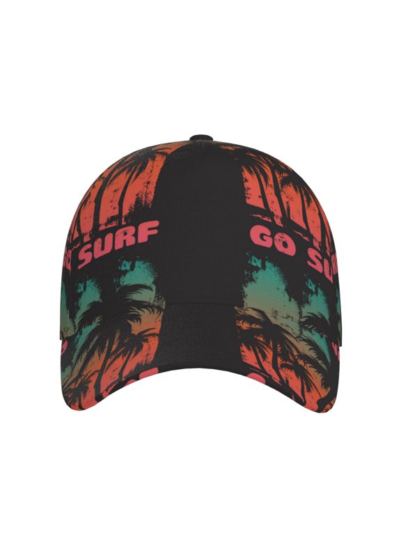 Go Surfer for Baseball Cap: Unisex, crafted from classic polyester twill fabric, featuring a soft unconstructed design