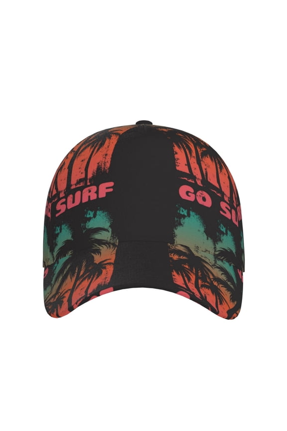 Go Surfer for Baseball Cap: Unisex, crafted from classic polyester twill fabric, featuring a soft unconstructed design
