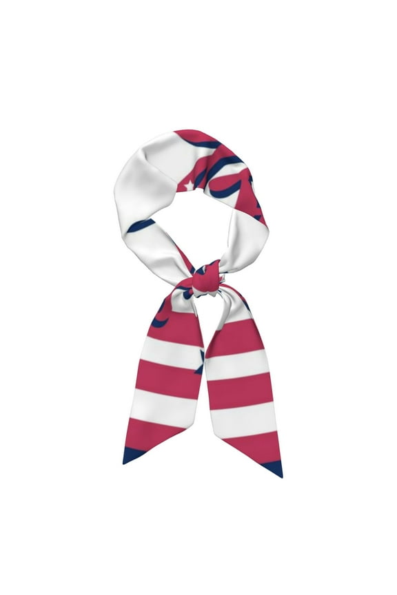 God Bless America Patriotic Star Pattern Large Satin Head Scarf - Satin Hair Scarves Silk Bandana Scarf Headscarf Silk Feeling Scarf for Women