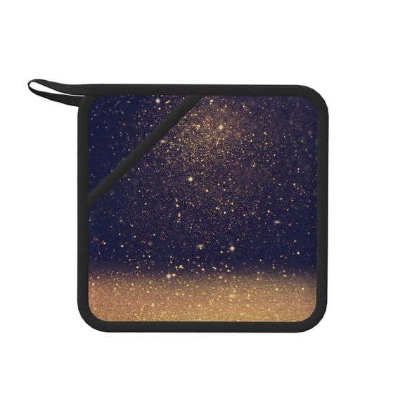 Xecao Gold Black Glitter for Silicone Trivet Mats - Heat Resistant Pot Holders, Multipurpose Non-Slip Hot Pads