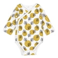 thumbnail image 1 of Xecao Gold Dots and Leaves Print Baby unisex-baby Cotton Long-sleeve Bodysuits-3 Months, 1 of 6