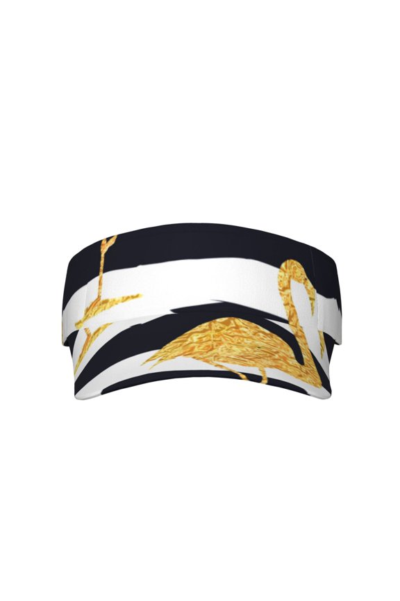 Gold Flamingo for Adult Sun Cap offers versatile sun protection with adjustable Velcro for a secure fit.